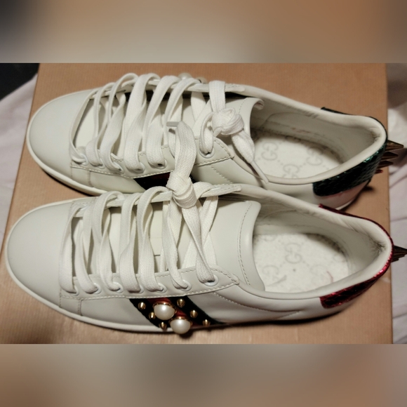 Gucci Ace Studded Leather Sneaker, 37/6.5 - Picture 8 of 8